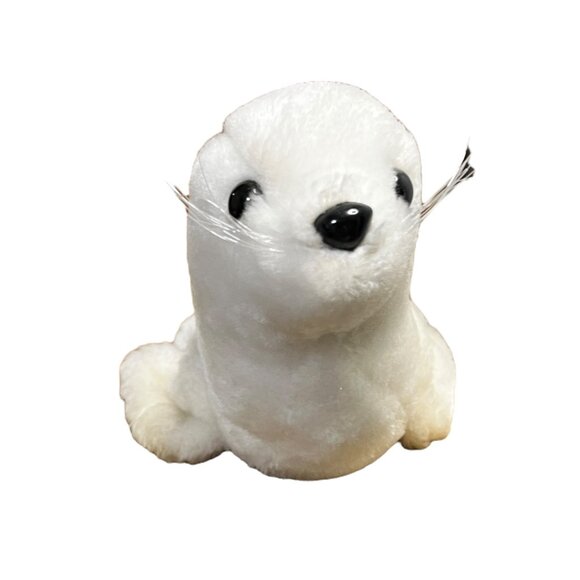 VTG Dakin 1976 Bean Bags Finnegan Seal Plush White Stuffed Animal 10" TAGS - Picture 3 of 10